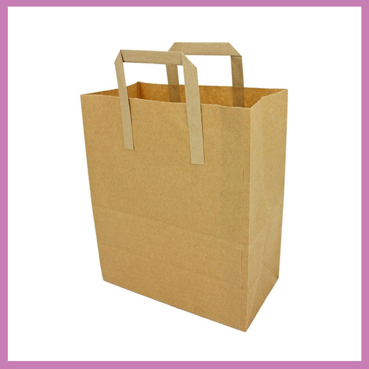 Brown Take away Bags With Handles, Packs of 100 Bags 39550/1/2 ...